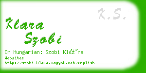 klara szobi business card
